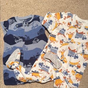 Carter's Kids Pajama Sets - Blue and White Construction Theme